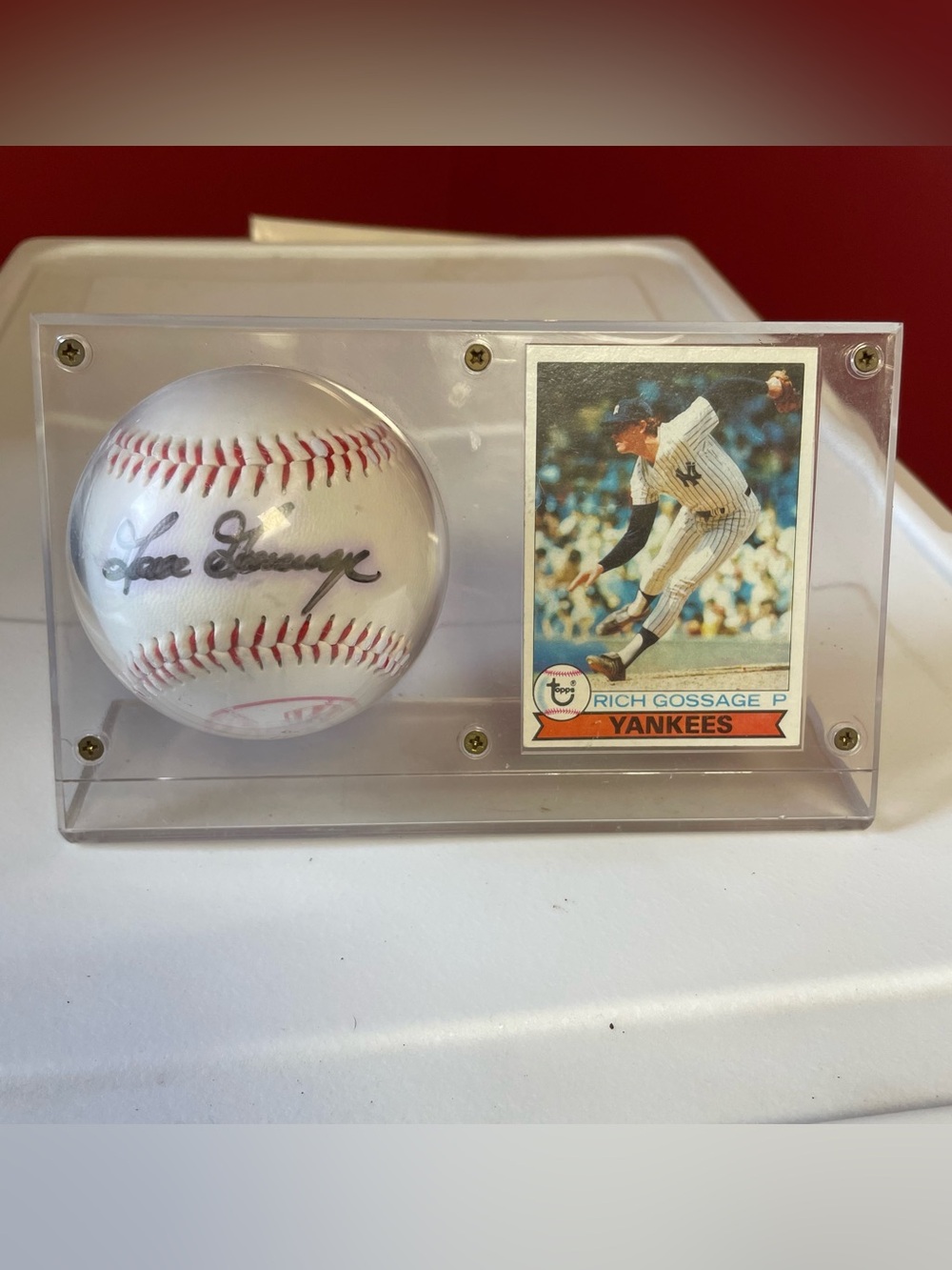 Rich Gossage Yankees Autographed Baseball and Trading Card